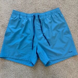 Huk Swim Trunks Mens XL Blue Fishing Hybrid Utility Sporty Outdoor Gorpcore